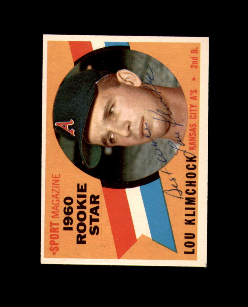 Lou Klimchock Signed 1960 Topps Rookie Star Kansas City Athletics Autograph