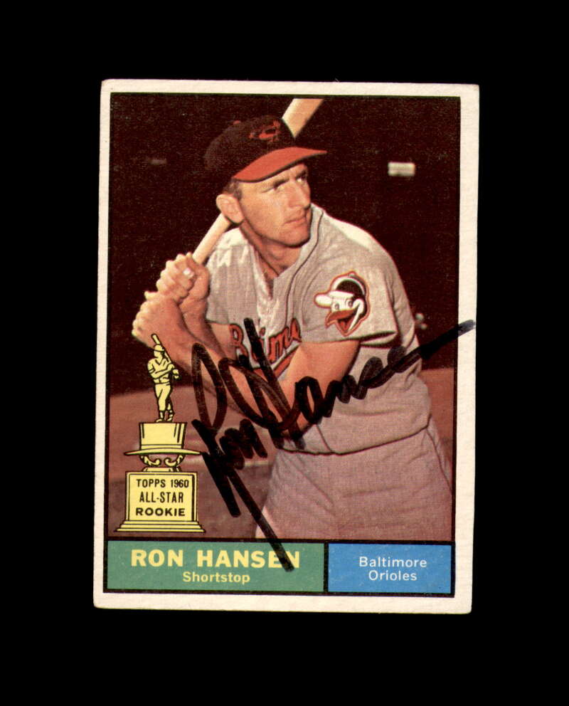 Ron Hansen Signed 1961 Topps Baltimore Orioles Autograph