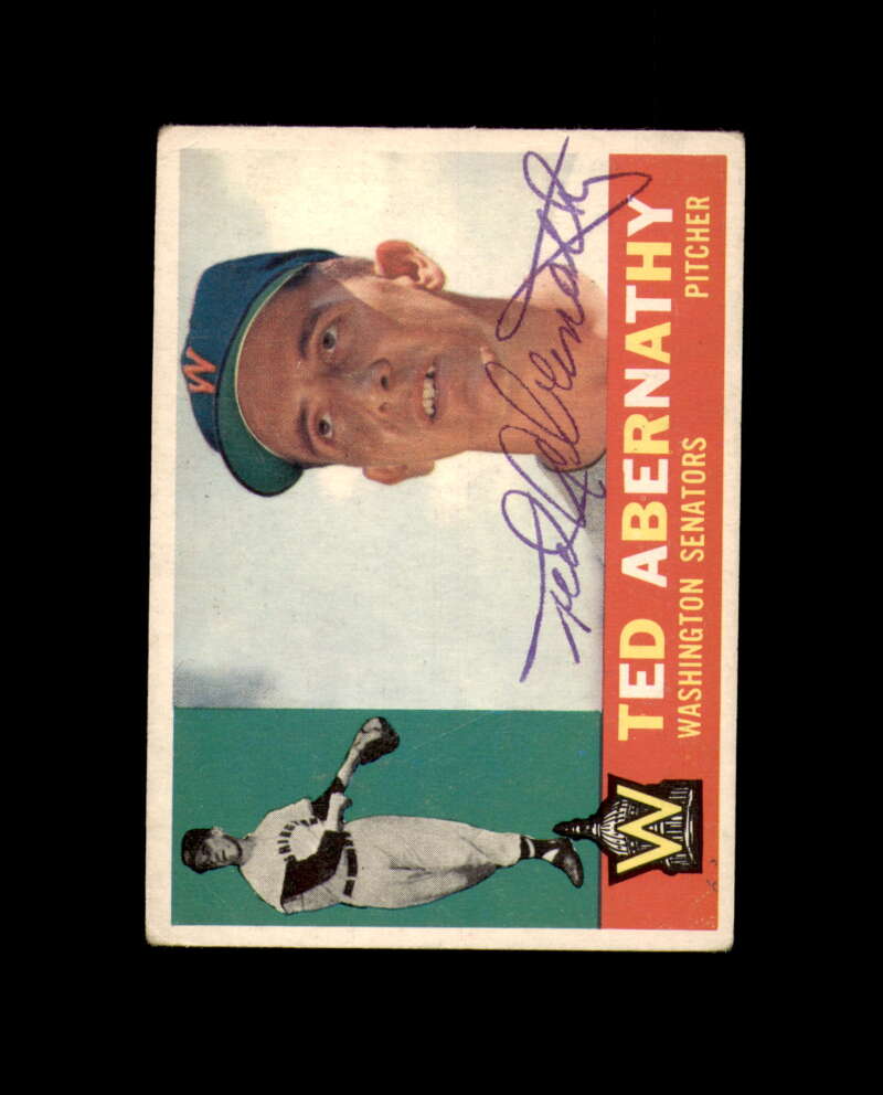 Ted Abernathy Signed 1960 Topps Washington Senators Autograph