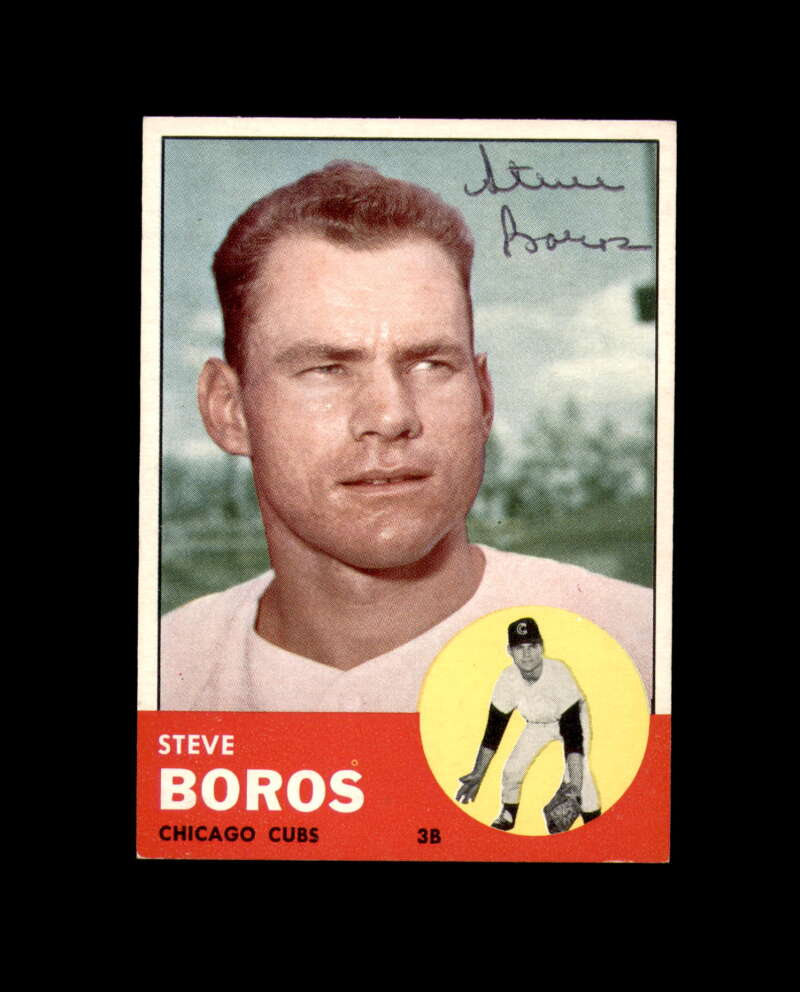 Steve Boros Signed 1963 Topps Chicago Cubs Autograph