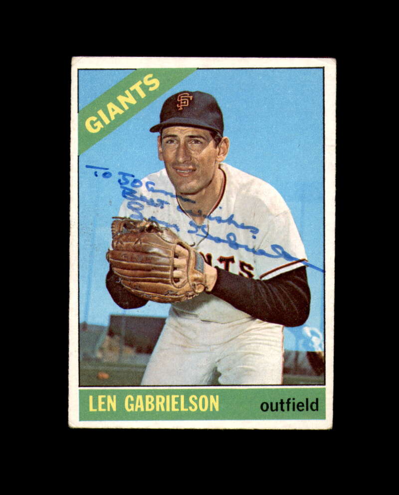 Len Gabrielson Signed Authentic 1966 Topps San Francisco Giants Autograph