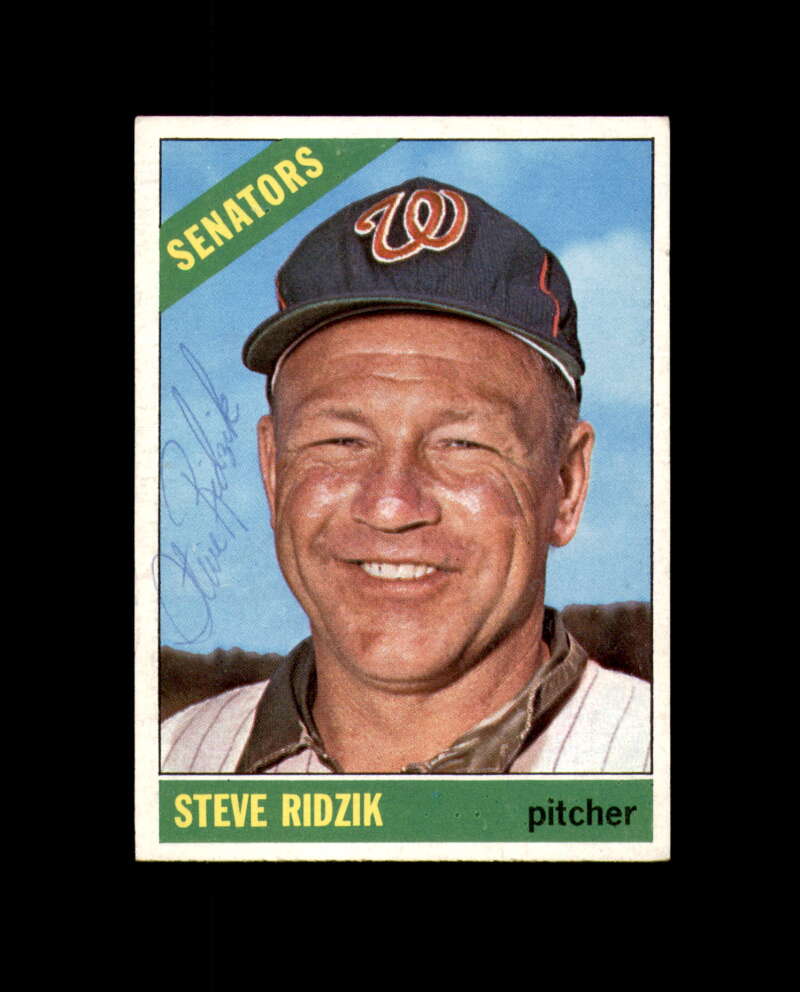 Steve Ridzik Signed Authentic 1966 Topps Washington Senators Autograph