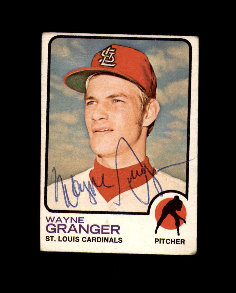 Wayne Granger Signed Authentic 1973 Topps St. Louis Cardinals Autograph