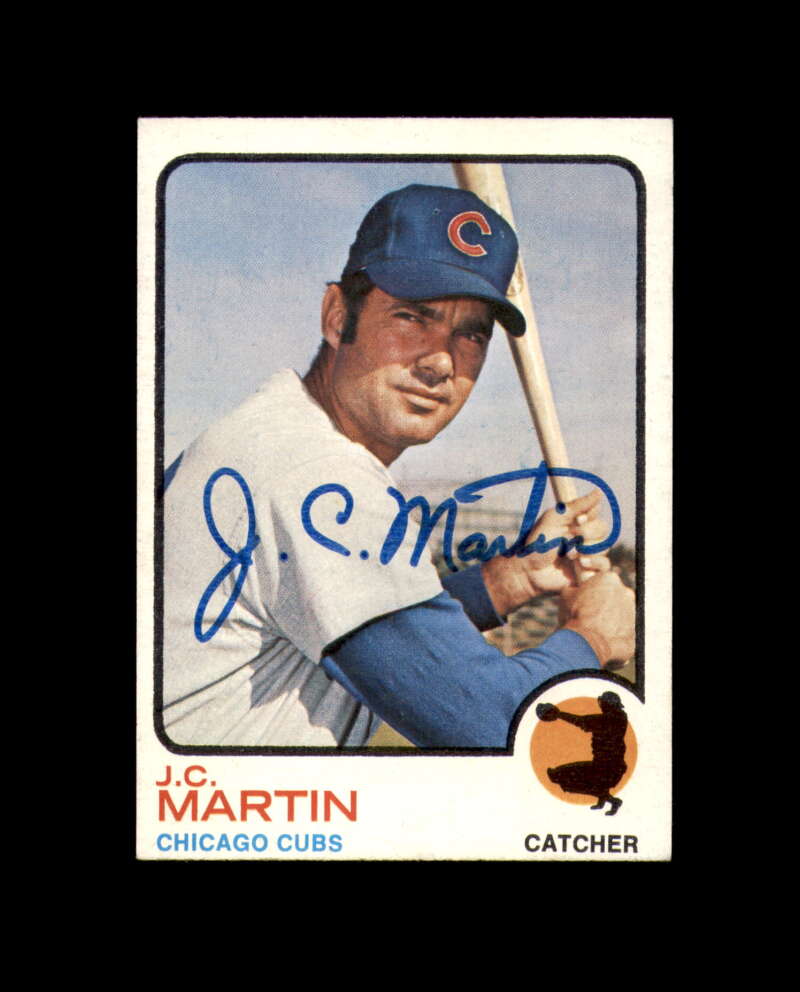J.C. Martin Signed Authentic 1973 Topps Chicago Cubs Autograph