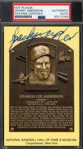 Sparky Anderson PSA DNA Coa Signed Gold HoF Plaque Autograph