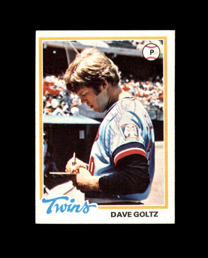Dave Goltz Signed Authenic 1978 Topps Minnesota Twins Autograph