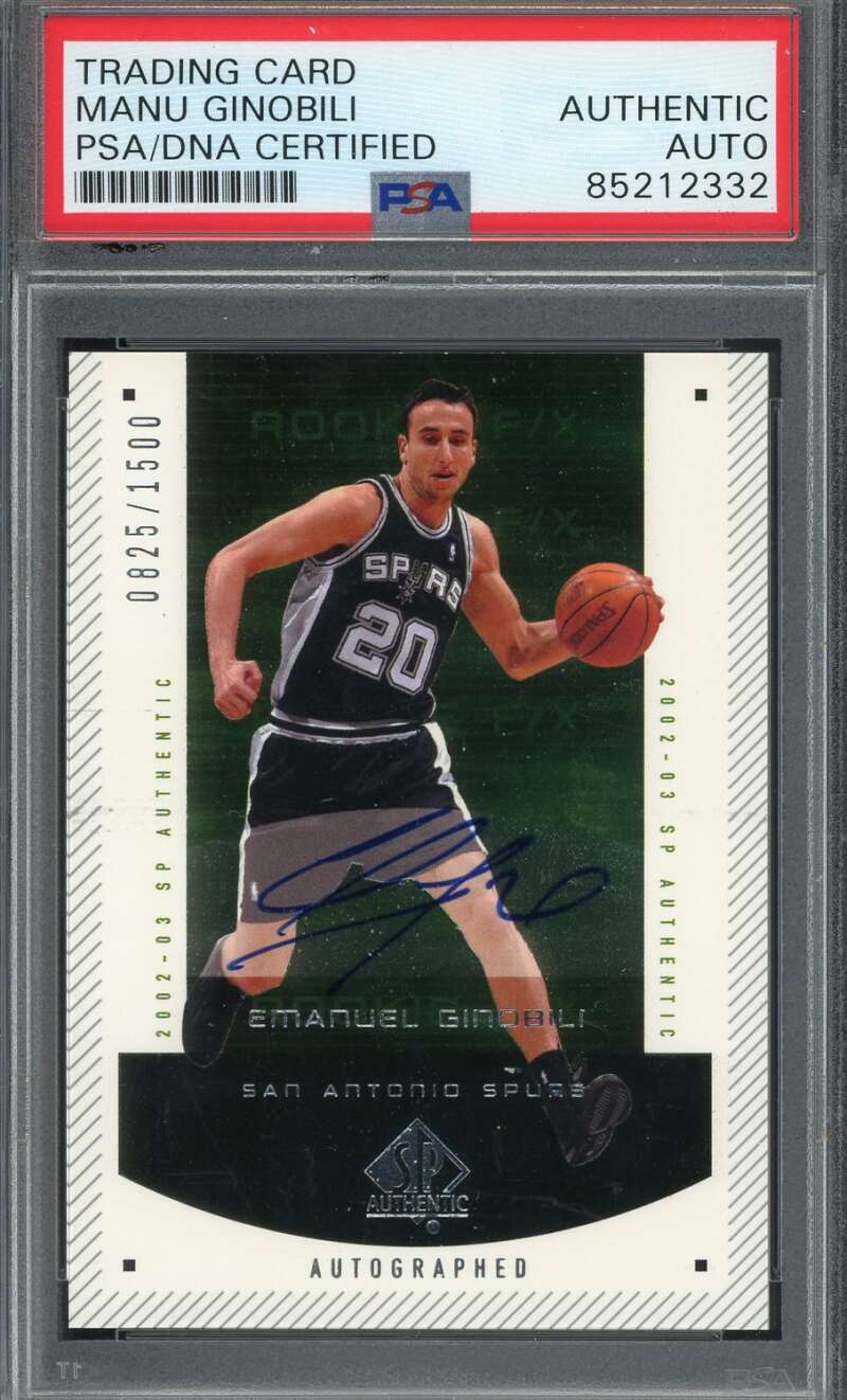 Manu Ginobli PSA DNA Signed 2003 Upper Deck SP Rookie F/X Autograph