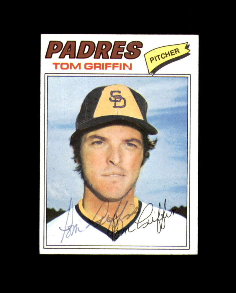 Tom Griffin Signed Authentic 1977 Topps San Diego Padres Autograph