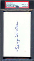 George Halas Gem Mint 10 PSA DNA Coa Signed 3x5 Index Card Autograph