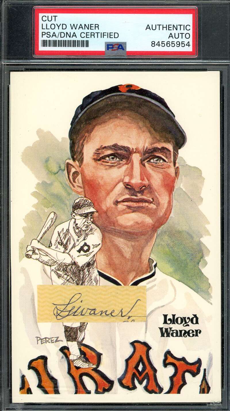 Lloyd Waner PSA DNA Coa Signed Perez Steele Cut Postcard Autograph 1