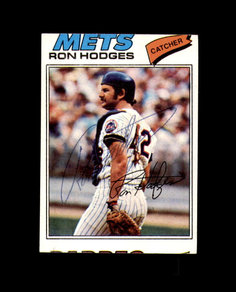 Ron Hodges Signed Authentic 1977 Topps New York Mets Autograph