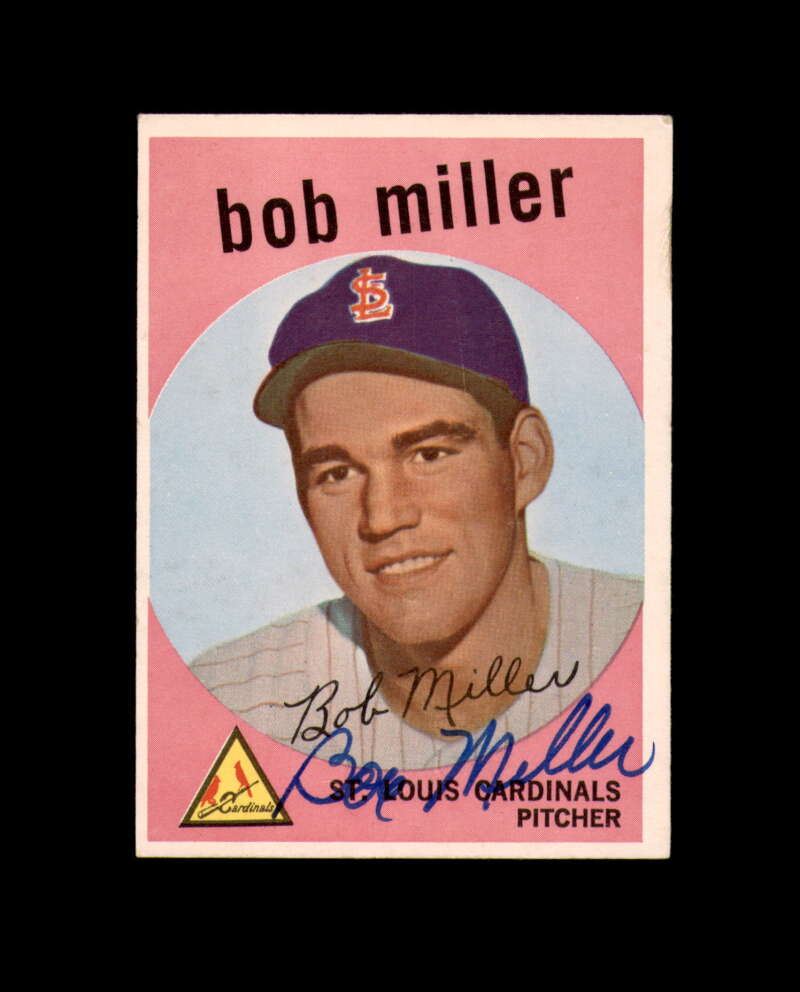Bob Miller Signed Original 1959 Topps St. Louis Cardinals Autograph