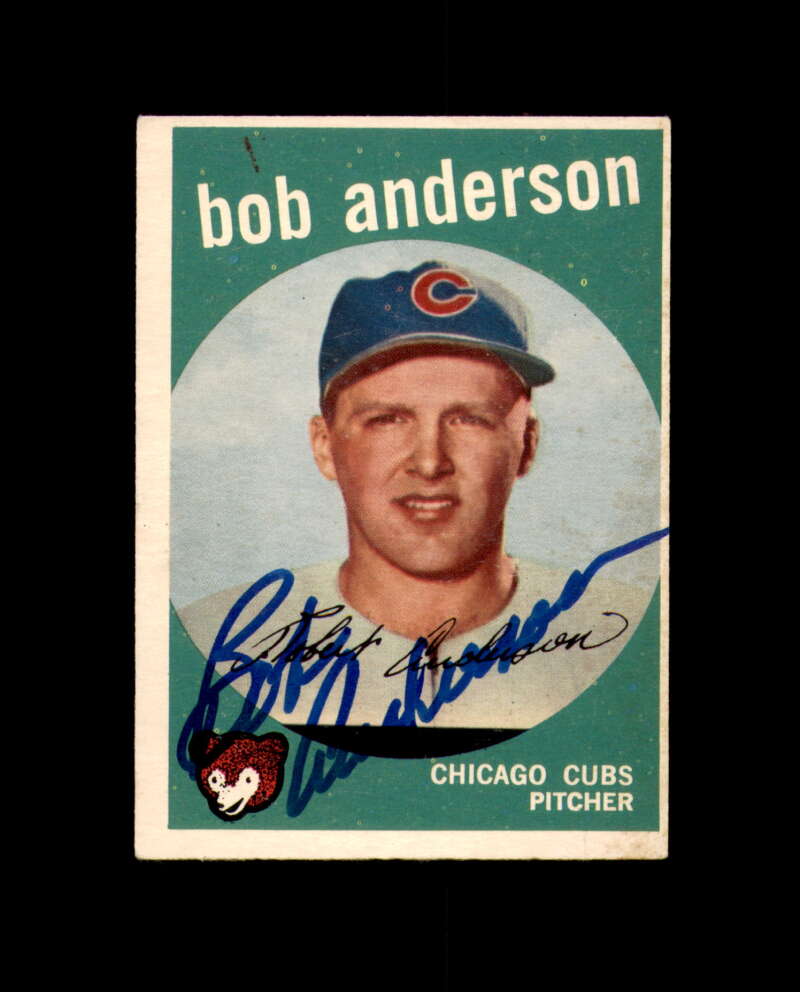 Bob Anderson Signed Original 1959 Topps Chicago Cubs Autograph