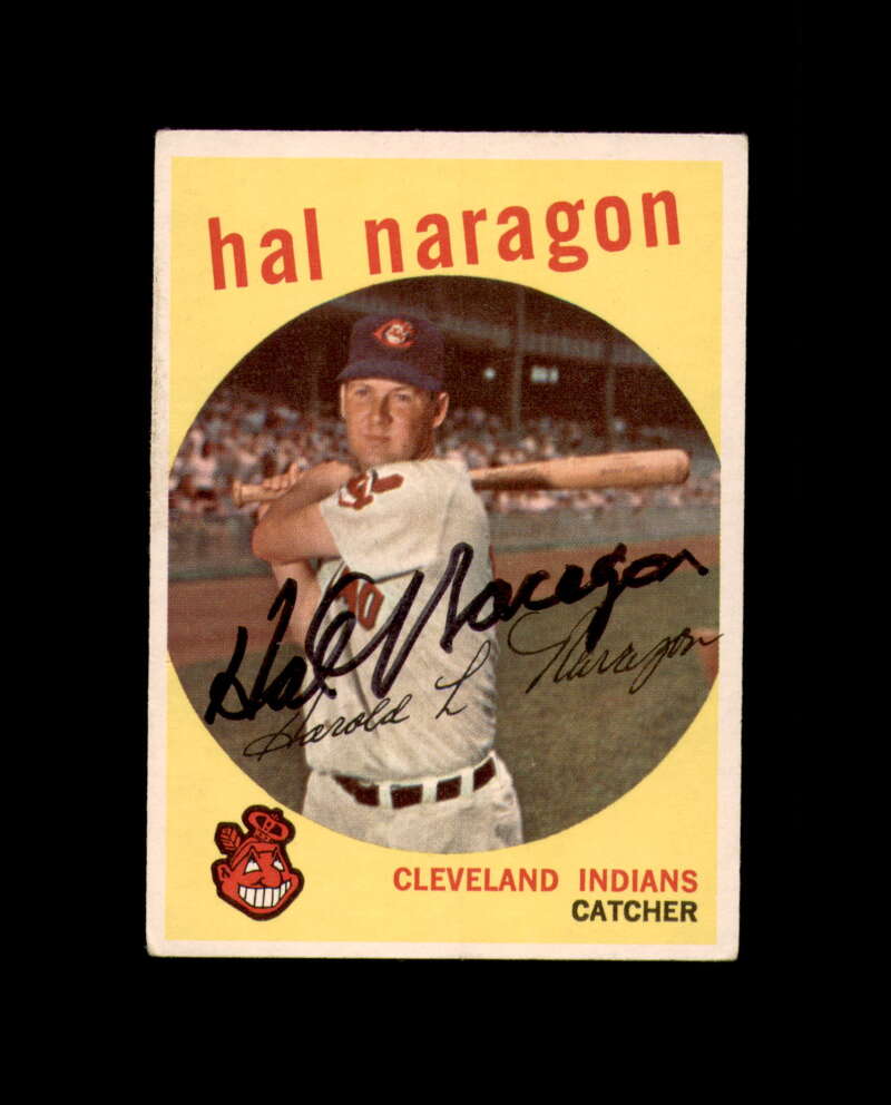 Hal Naragon Signed 1959 Topps Cleveland Autograph