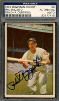 Phil Rizzuto PSA DNA Signed 1953 Bowman Color Autograph