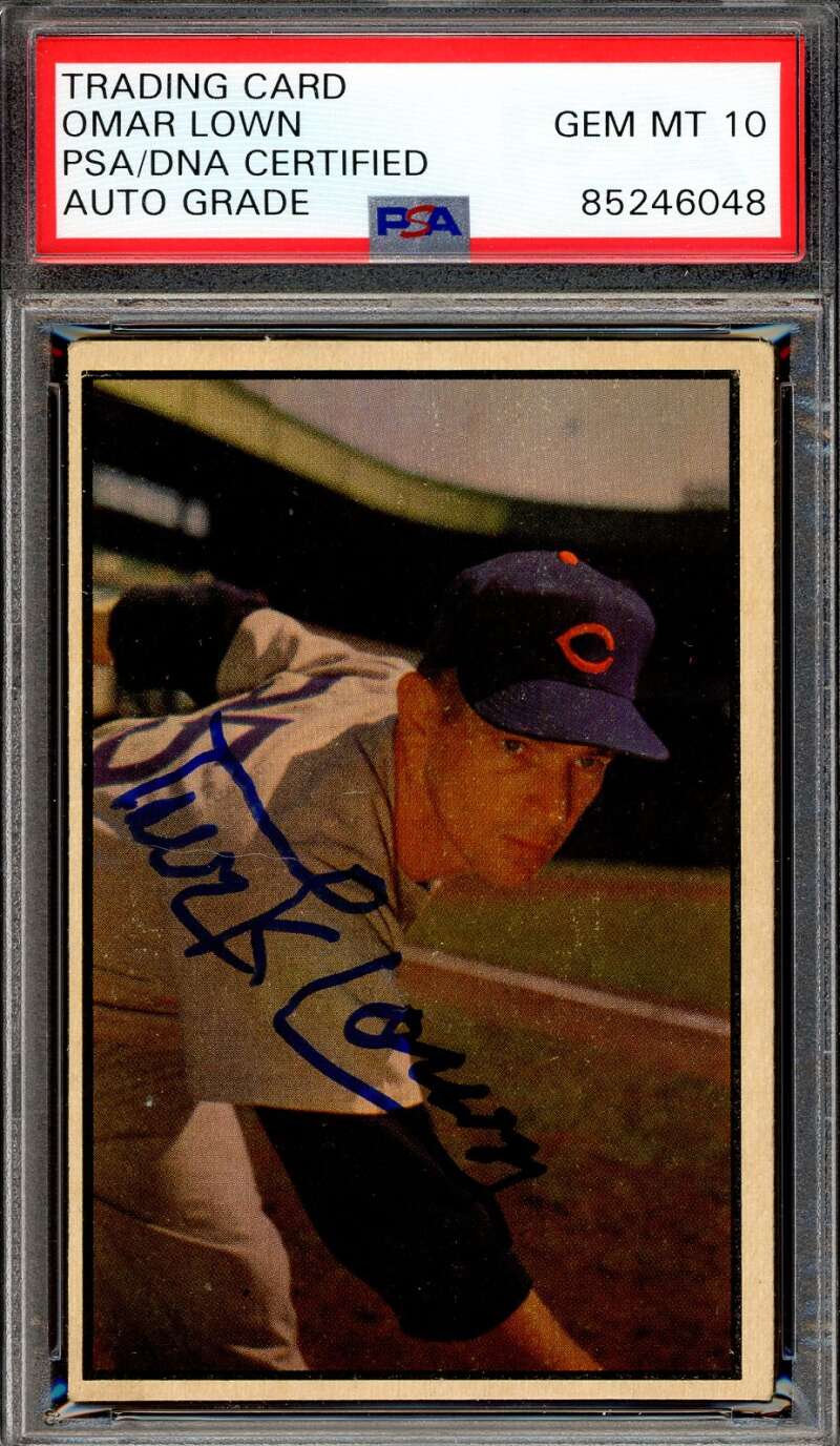 Omar Turk Lown Gem Mint 10 PSA DNA Signed 1953 Bowman Color Autograph