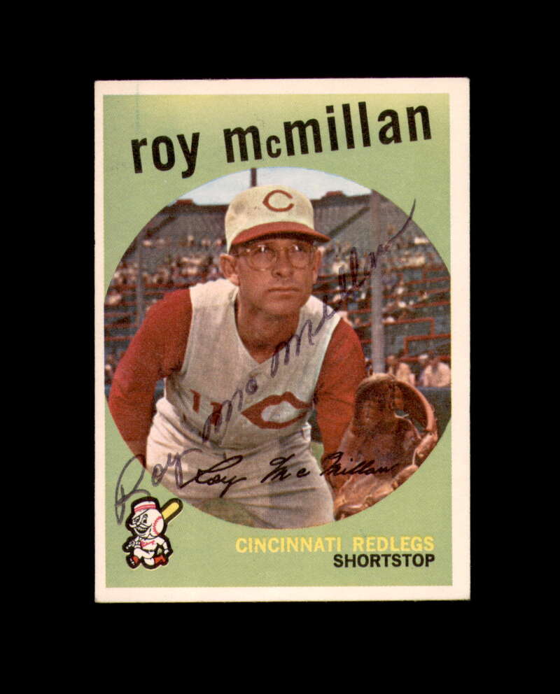 Roy McMillan Signed Original 1959 Topps Cincinnati Reds Autograph 1