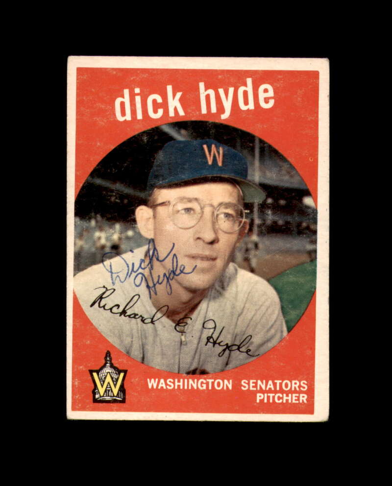 Dick Hyde Signed 1959 Topps Washington Senators Autograph