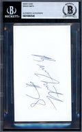 Bruce Smith Beckett BAS Signed 3x5 Index Card Autograph