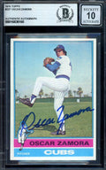Oscar Zamora Gem Mint 10 Beckett BAS Signed 1976 Topps Autograph