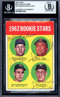 Mathews Fanok Debusschere Cullen Beckett BAS Signed By 4 1963 Topps Rookie Autograph