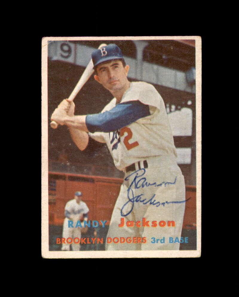 Randy Jackson Signed Original 1957 Topps Brooklyn Dodgers Autograph
