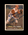 Hersh Freeman Signed Original 1957 Topps Cincinnati Reds Autograph