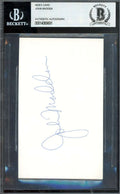 John Madden Beckett BAS Signed 3x5 Index Card Autograph