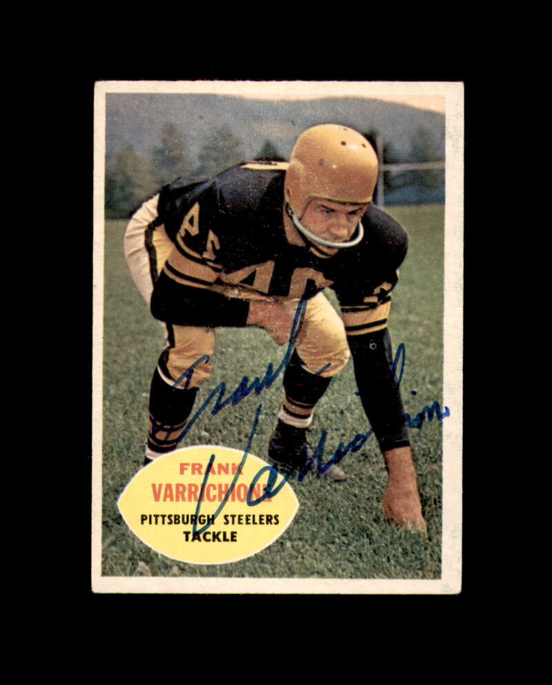 Frank Varrichione Signed Original 1960 Topps Pittsburgh Steelers Autographed