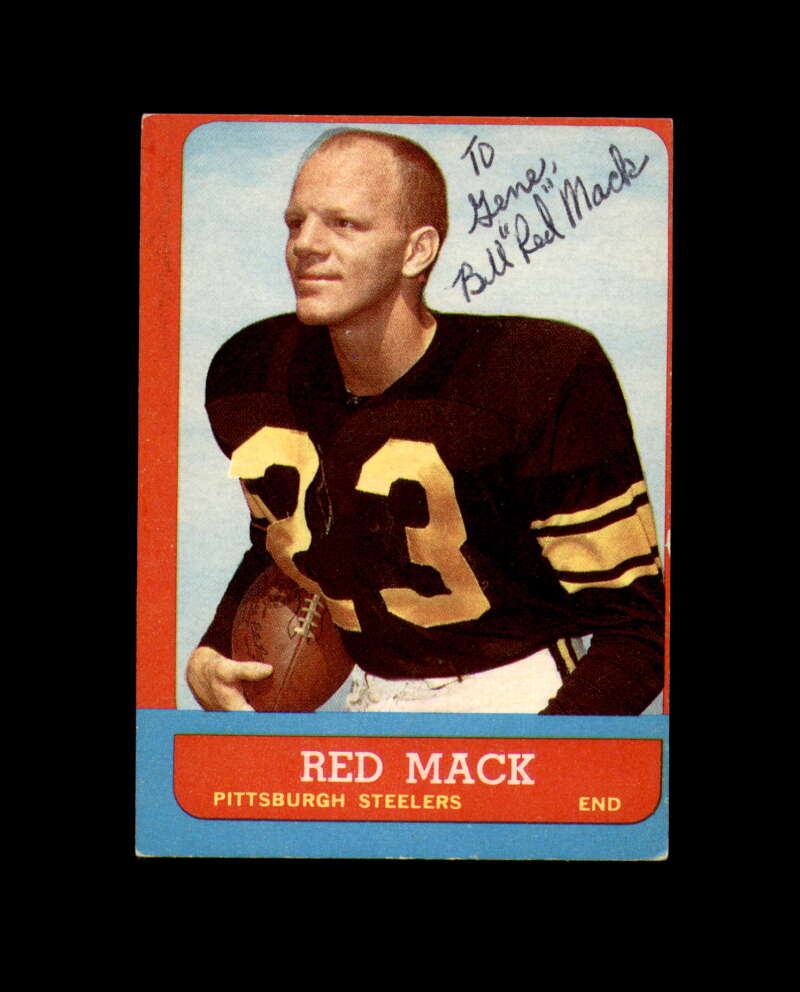 Red Mack Signed Original 1963 Topps Pittsburgh Steelers Autograph