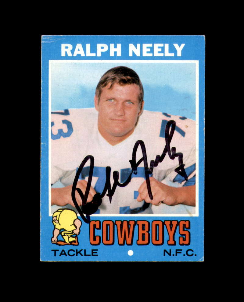 Ralph Neely Signed 1971 Topps Dallas Cowboys Autograph