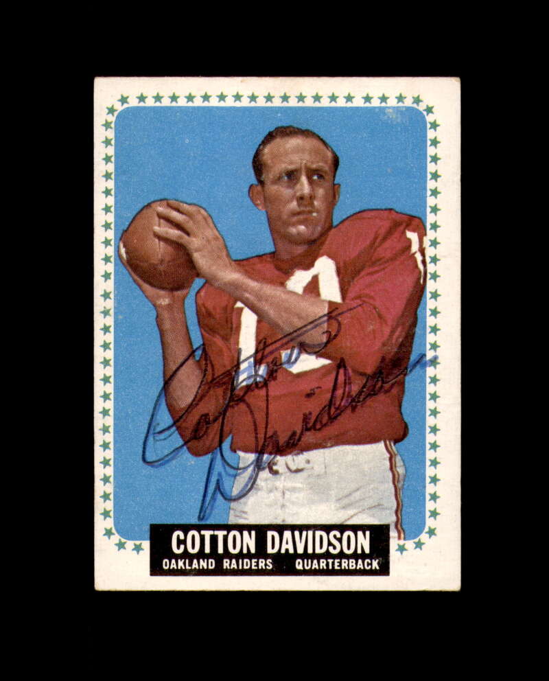 Cotton Davidson Signed 1964 Topps Oakland Raiders Autograph