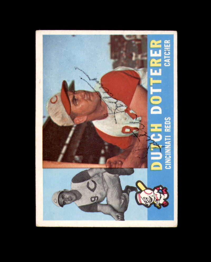 Dutch Dotterer Signed 1960 Topps Cincinnati Reds Autographed