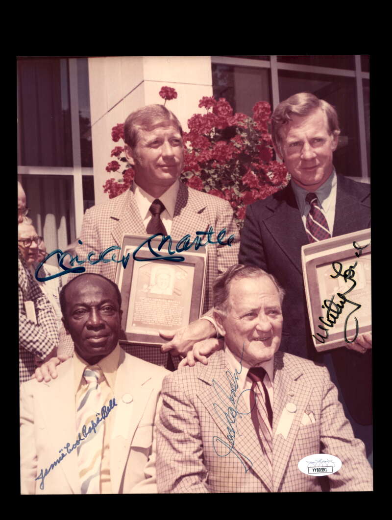 Mantle Ford Bell Conlan JSA Loa Signed  8x10 HOF Photo
