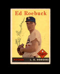 Ed Roebuck Signed 1958 Topps Los Angeles Dodgers Autographed