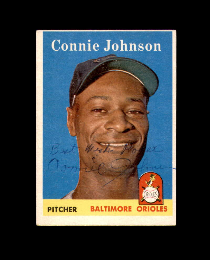 Connie Johnson Signed 1958 Topps Baltimore Orioles Autograph