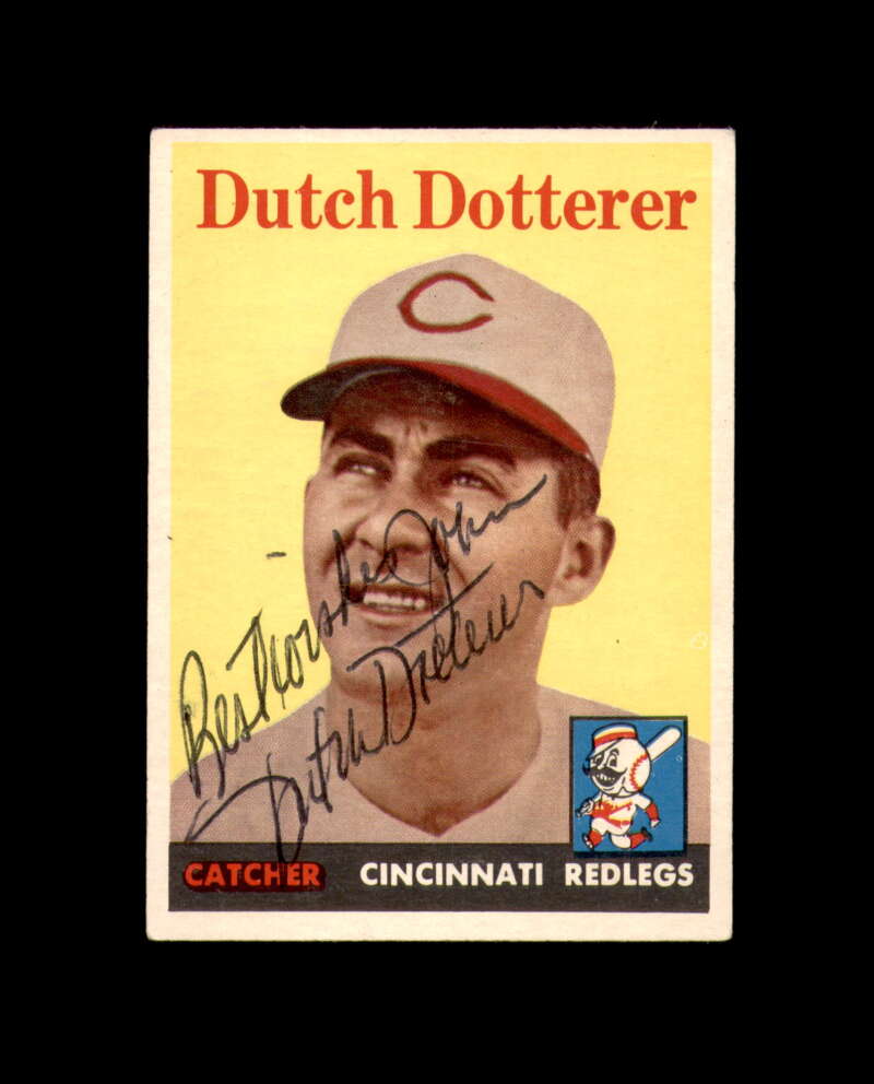 Dutch Dotterer Signed 1958 Topps Cincinnati Reds Autograph