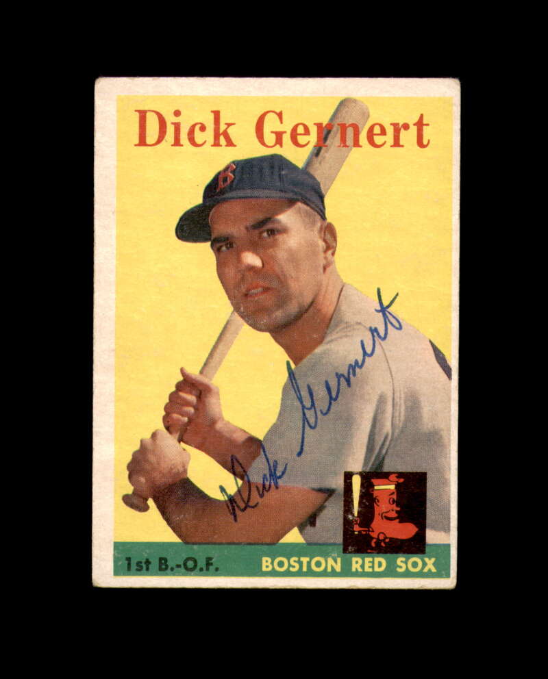 Dick Gernert Signed 1958 Topps Boston Red Sox Autograph