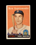 Ken Aspromonte Signed 1958 Topps Washington Senators Autograph