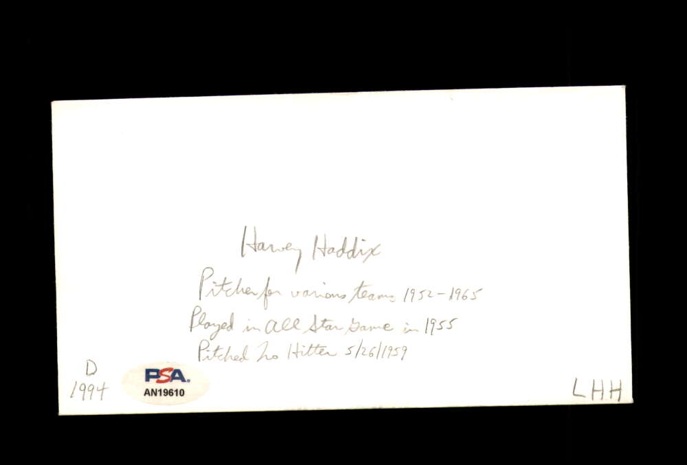 Harvey Haddix PSA DNA Signed FDC 1983 First Day Cover Cache Babe Ruth Autograph