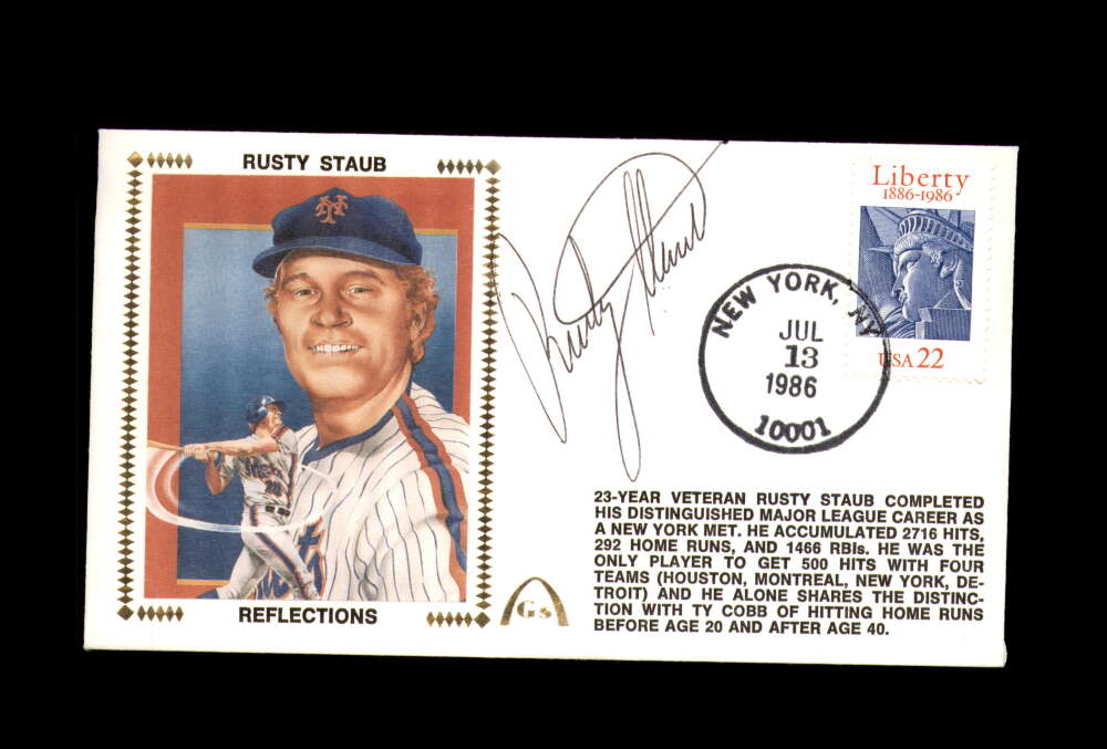 Rusty Staub PSA DNA Signed FDC 1986 First Day Cover Cache Reflections Autograph