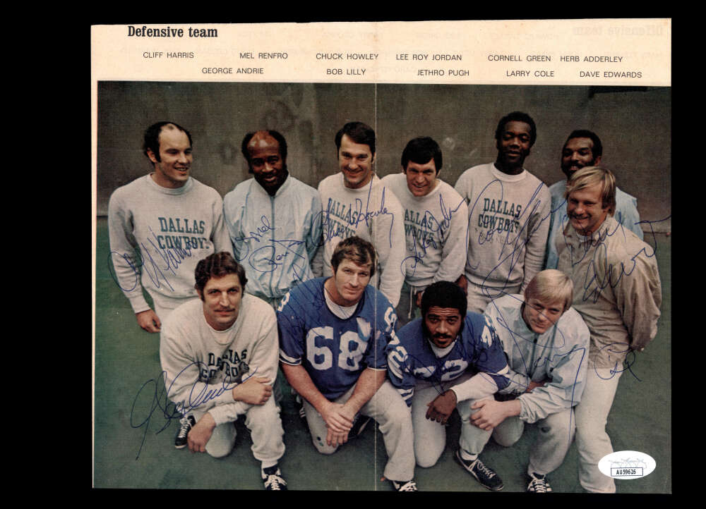 1972 Cowboys Super Bowl Defense JSA Coa Vintage 10x8 Photo Signed by 11