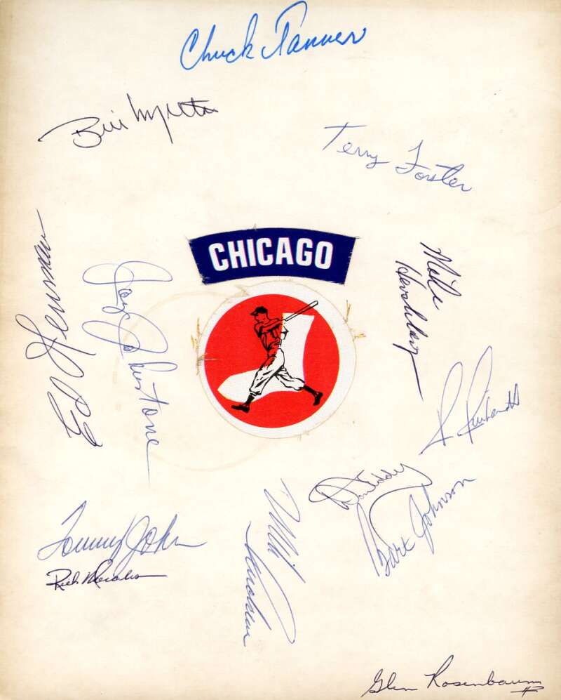 1971 White Sox 8x10 Team Sheet Signed By 13 Tanner Morales John Melton