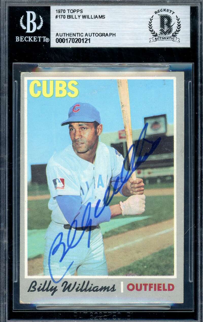 Billy Williams Beckett BAS Signed 1970 Topps Autograph