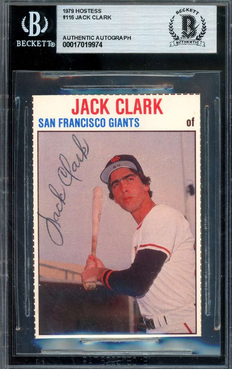 Jack Clark Beckett BAS Signed 1979 Hostess Autograph