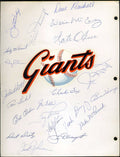 1968 Giants Team Sheet Signed by 21 JSA Loa Willie Mays Willie McCovey Gaylord Perry Juan Marichal