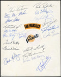 1971 Giants Team Sheet Signed by 20 JSA Loa Willie Mays Willie McCovey Gaylord Perry Juan Marichal