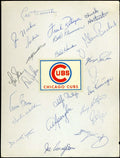 1968 Cubs Team Sheet Signed by 22 JSA Loa Ernie Banks Billy Williams Leo Durocher Ron Santo