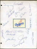 1968 Dodgers Team Sheet Signed by 17 JSA Loa Don Drysdale Walt Alston Ken Boyer