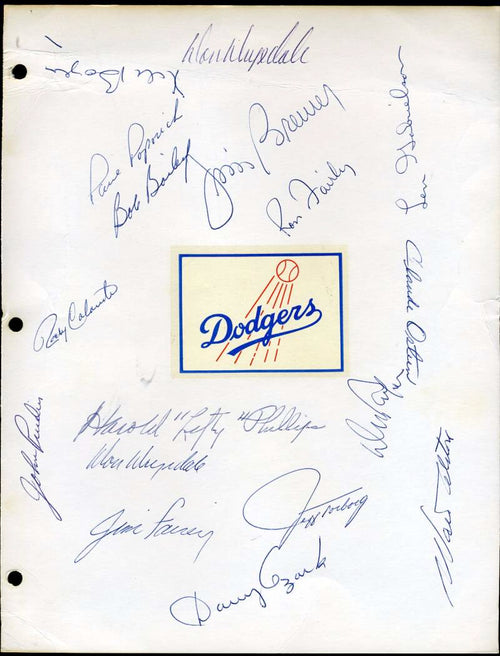 1968 Dodgers Team Sheet Signed by 17 JSA Loa Don Drysdale Walt Alston Ken Boyer